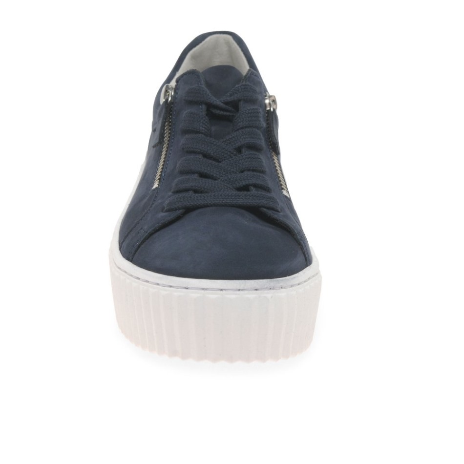 Gabor Nubuck Bleu | Baskets Exclusives Dolly Pour Femmes